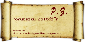 Porubszky Zoltán névjegykártya