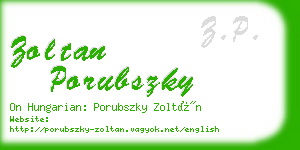 zoltan porubszky business card